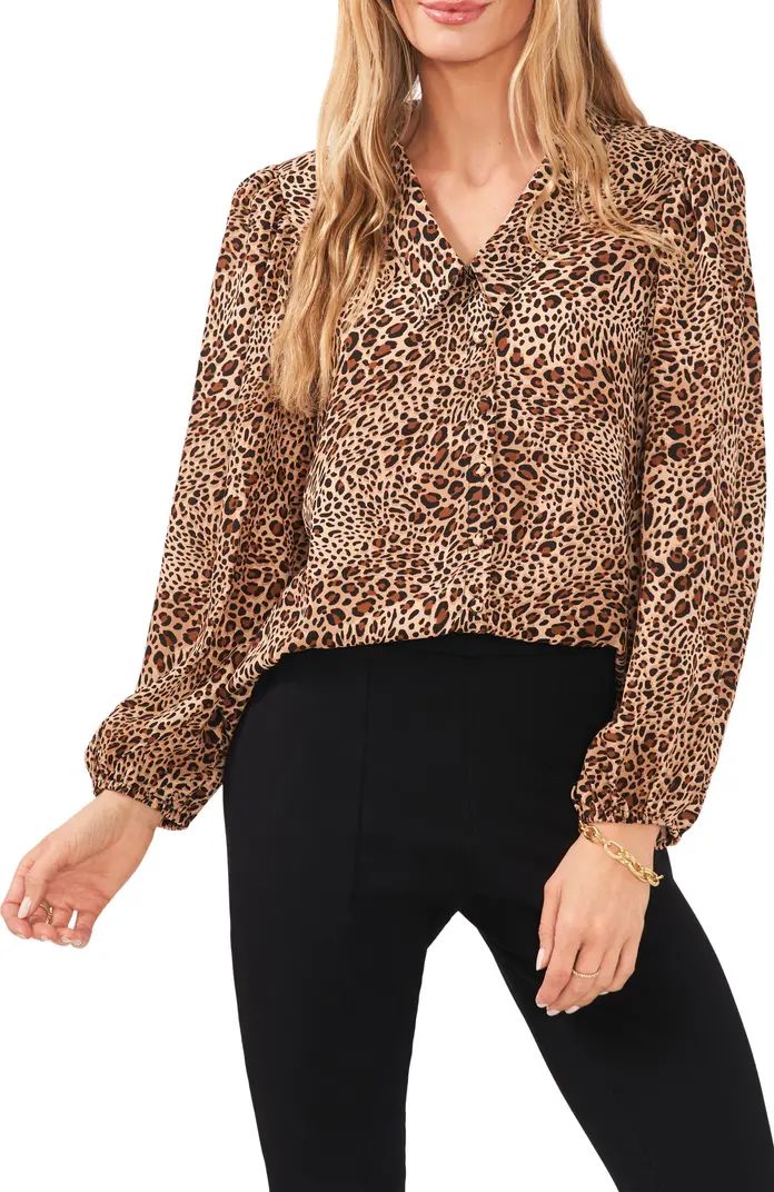 Leopard Print Button-Up Blouse | Nordstrom