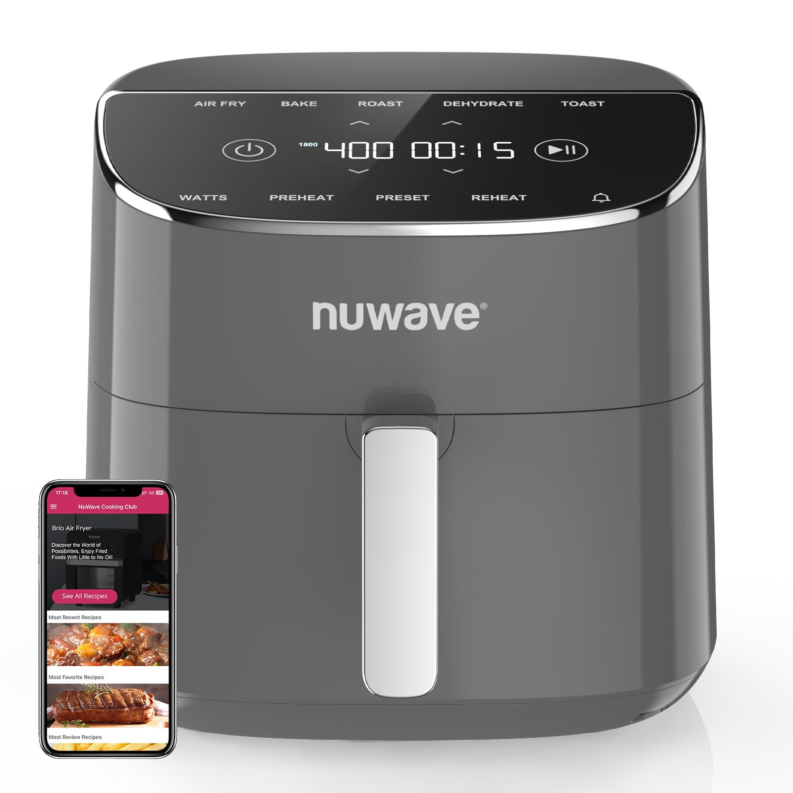 Nuwave Brio Plus Air Fryer 8 Qt, New & Improved, PFAS-FREE, 7 Digital One-Touch Cook Functions th... | Amazon (US)