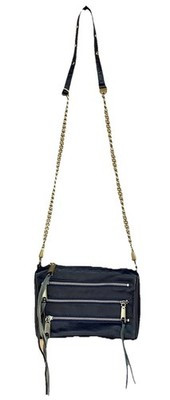 Rebecca Minkoff Blue Leather Crossbody Bag Multi Zip Pockets Chain Strap | eBay AU