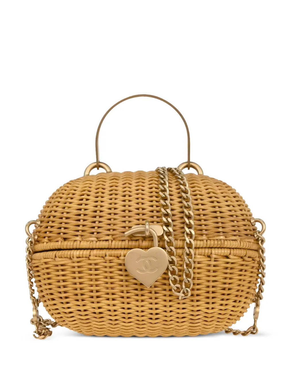 CHANEL Pre-Owned 2005-2006 heart-lock tote bag - Neutrals | Farfetch Global
