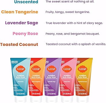 Lume Acidified Body Wash 5 Pack Minis - 24 Hour Odor Control - Moisturizing Formulated Without SL... | Amazon (US)
