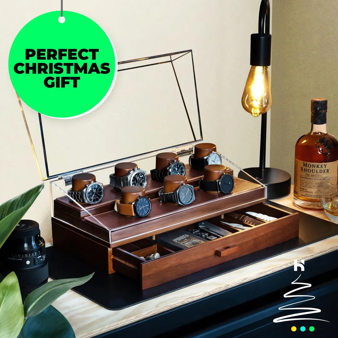 Personalized Handcrafted Wooden Watch Display Case for 7 Watches Premium Luxury Watch Organizer M... | Etsy (US)