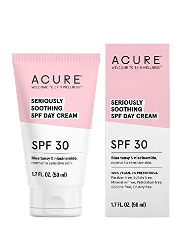Acure Seriously Soothing SPF 30 Day Cream | 100% Vegan | For Dry to Sensitive Skin | Blue tansy & Niacinamide - Soothes & Provides Sunscreen | 1.7 Fl Oz | Amazon (US)
