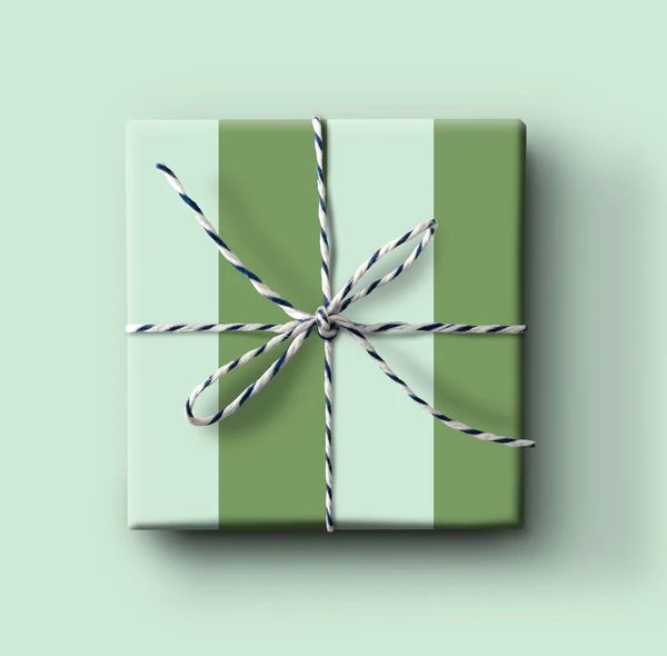 Mint & Forest Stripe Gift Wrap | Joy Creative Shop