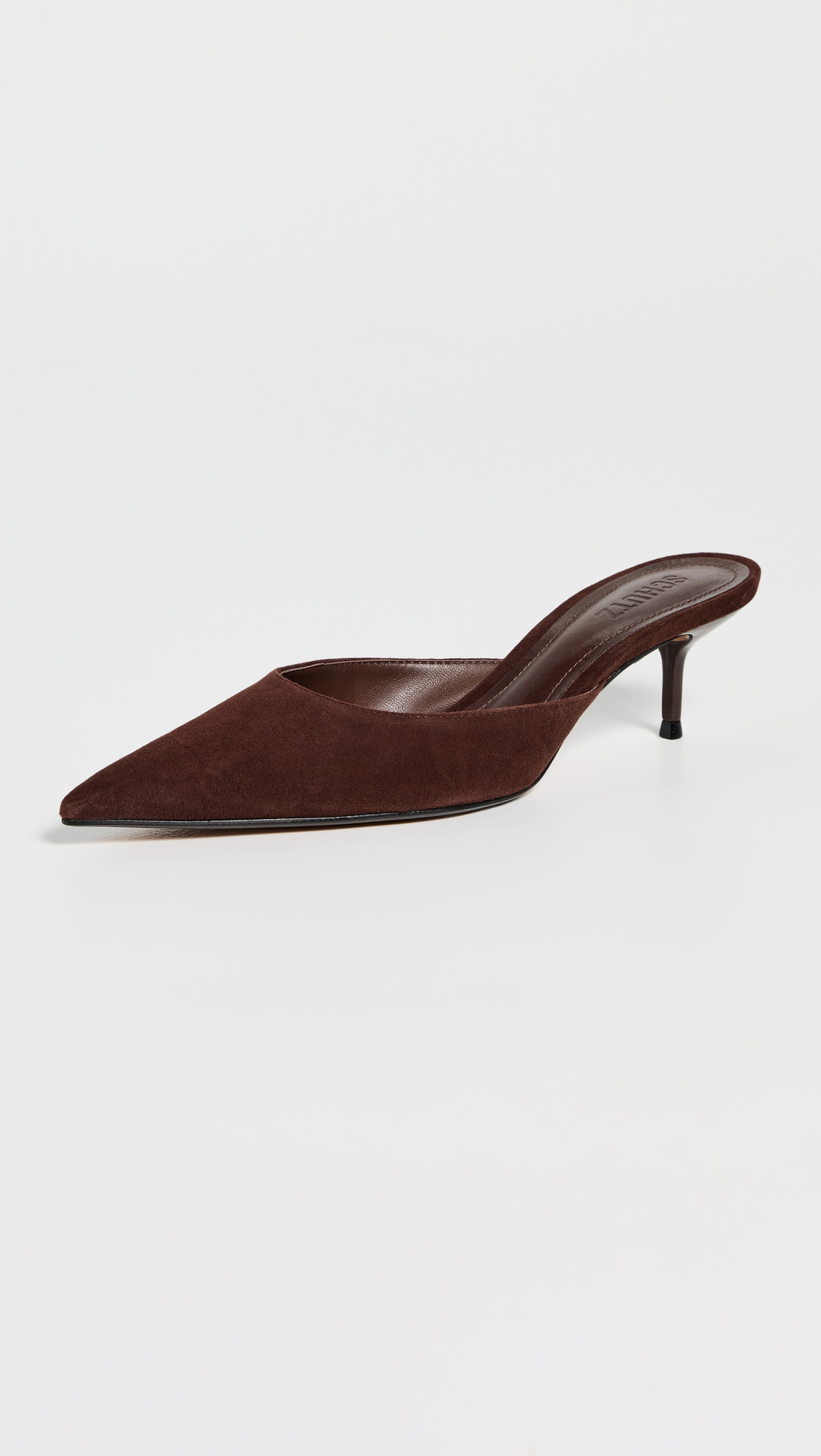 Schutz Julie Kitten Heel Mules Chestnut Brown 9 | Shopbop