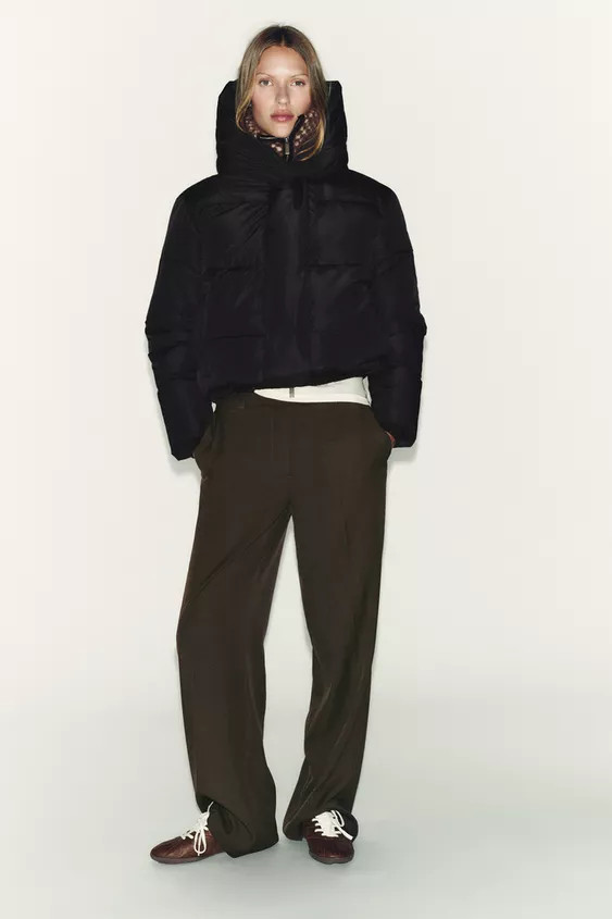 SHORT WATER-REPELLENT WINDPROOF HOODED ANORAK | Zara UK