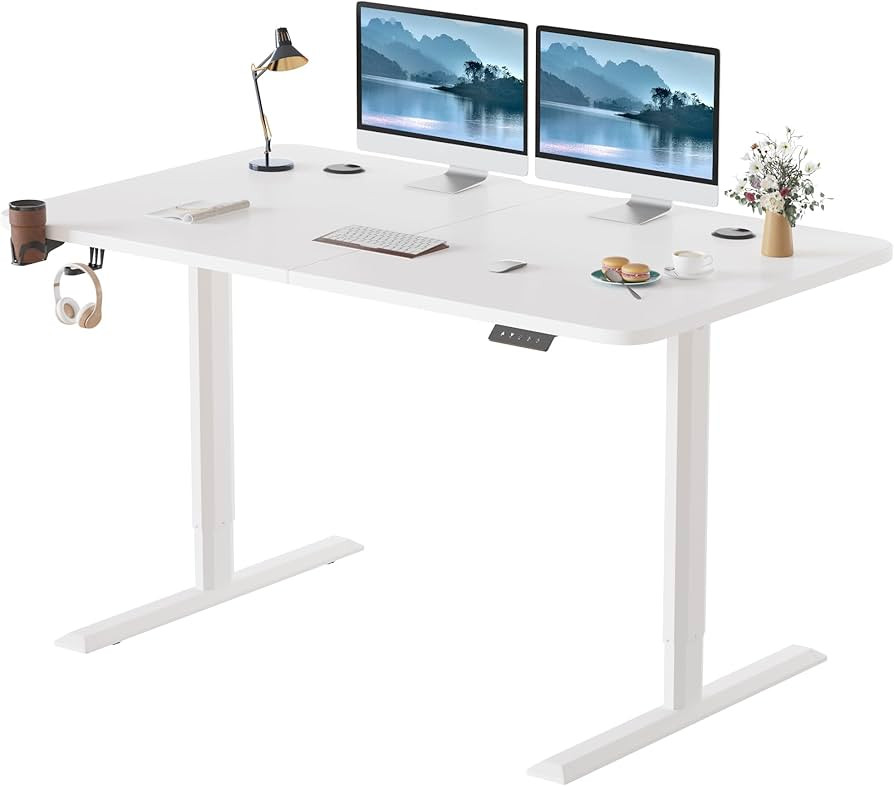 Furmax Electric Standing Desk 55x 24 Inches Height Adjustable Desk Computer Desk T-Shaped Metal B... | Amazon (US)