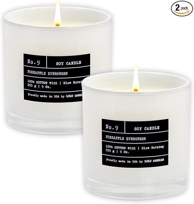 Lulu Candles | Pineapple Evergreen | Luxury Scented Soy Jar Candle | Hand Poured in The USA | Hig... | Amazon (US)