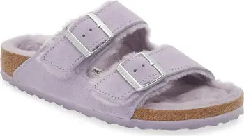 Birkenstock Arizona Genuine Shearling Lined Slide Sandal | Nordstrom | Nordstrom