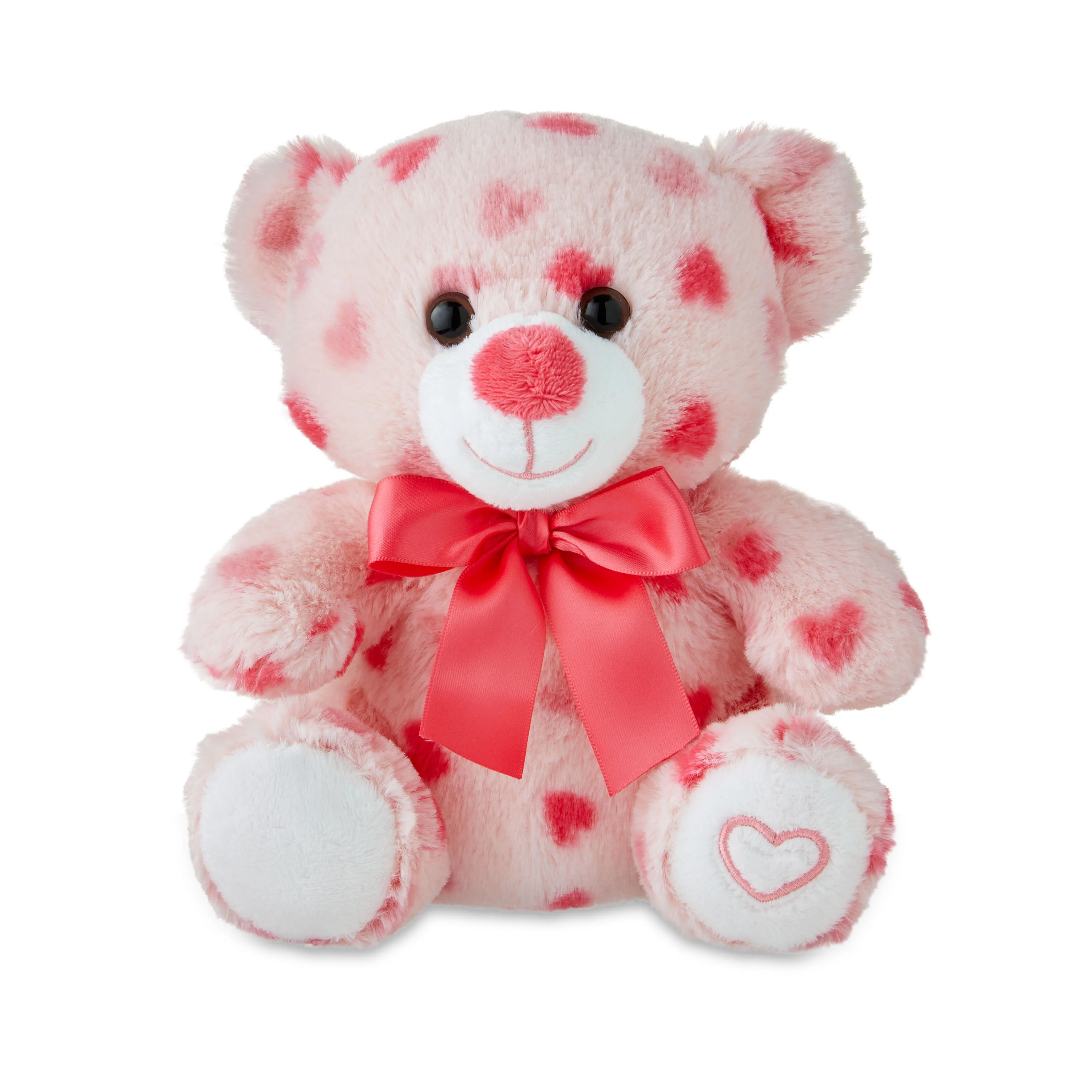 Valentine's Day Sitting Teddy Plush, Pink, by Way To Celebrate | Walmart (US)