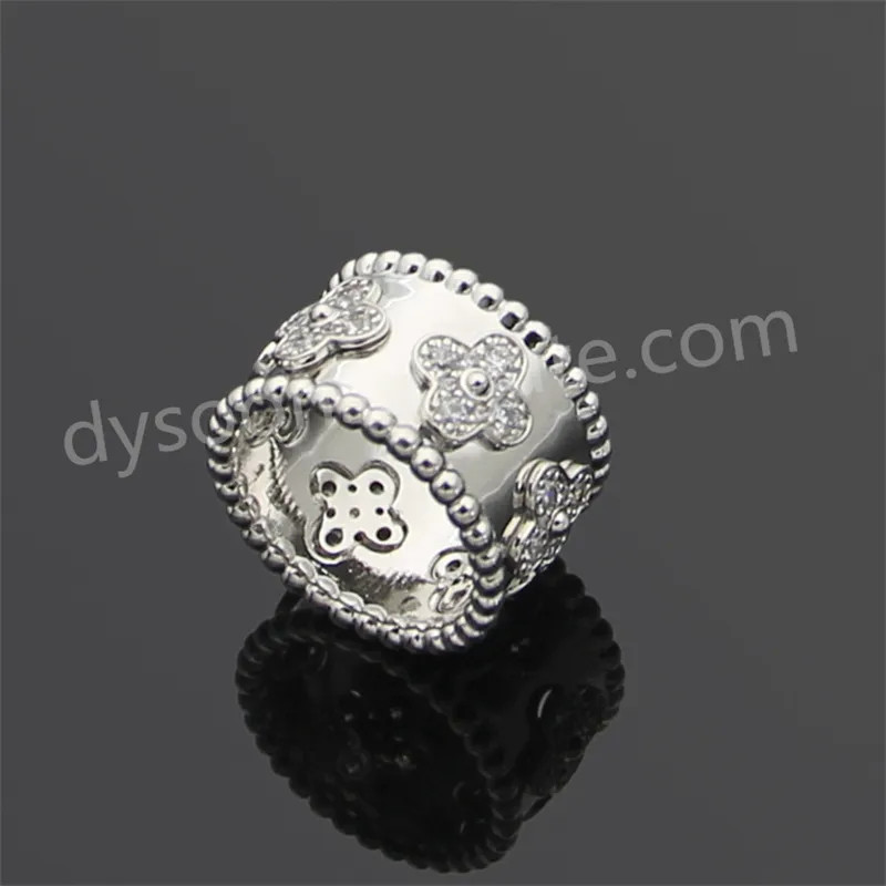 Dupe VCA Ring With Cases Box Engraved Pattern Gold Rosegold Silver Color From Dysoon, $15.35 | DH... | DHGate