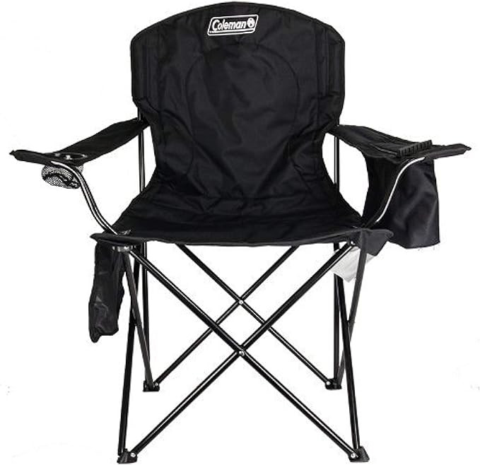 Coleman Portable Camping Chair with 4-Can Cooler, Fully Cushioned Seat and Back with Side Pocket ... | Amazon (US)