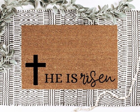 He is Risen Doormat  Easter Doormat  Spring Doormat  Easter | Etsy | Etsy (US)