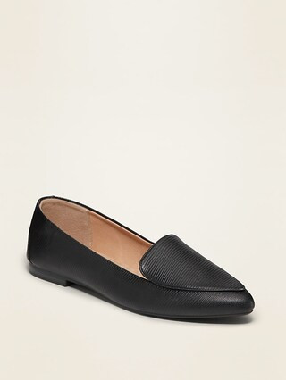 Faux-Leather Pointy-Toe Loafers For Women | Old Navy (US)