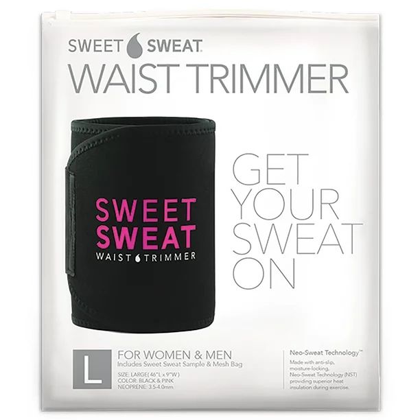 Sports Research  Sweet Sweat Waist Trimmer  Large  Black   Pink  1 Belt | Walmart (US)