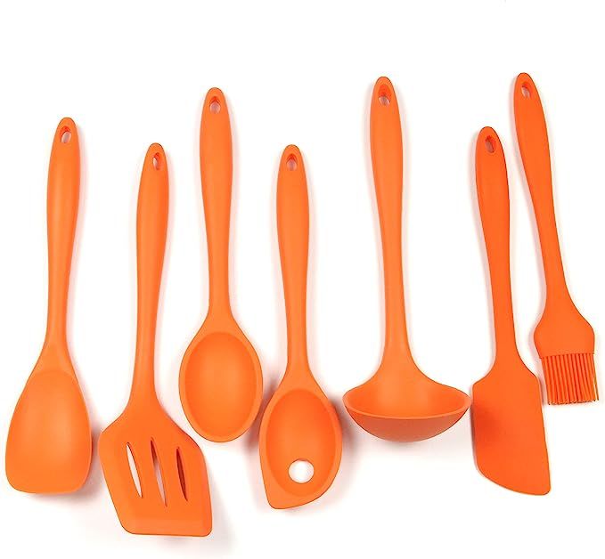 Chef Craft Premium Silicone Kitchen Tool and Utensil Set, 7 Piece, Orange | Amazon (US)
