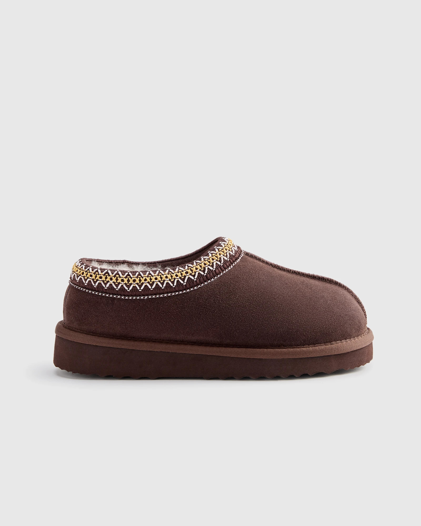 Quince | Women's Australian Shearling Clog Slipper in Pecan, Size 7, Suede Leather | Quince