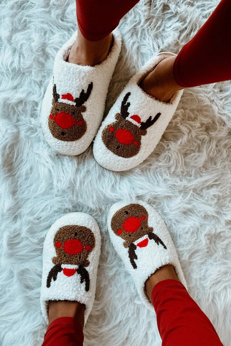 Santa Reindeer Slippers | Mindy Mae's Market