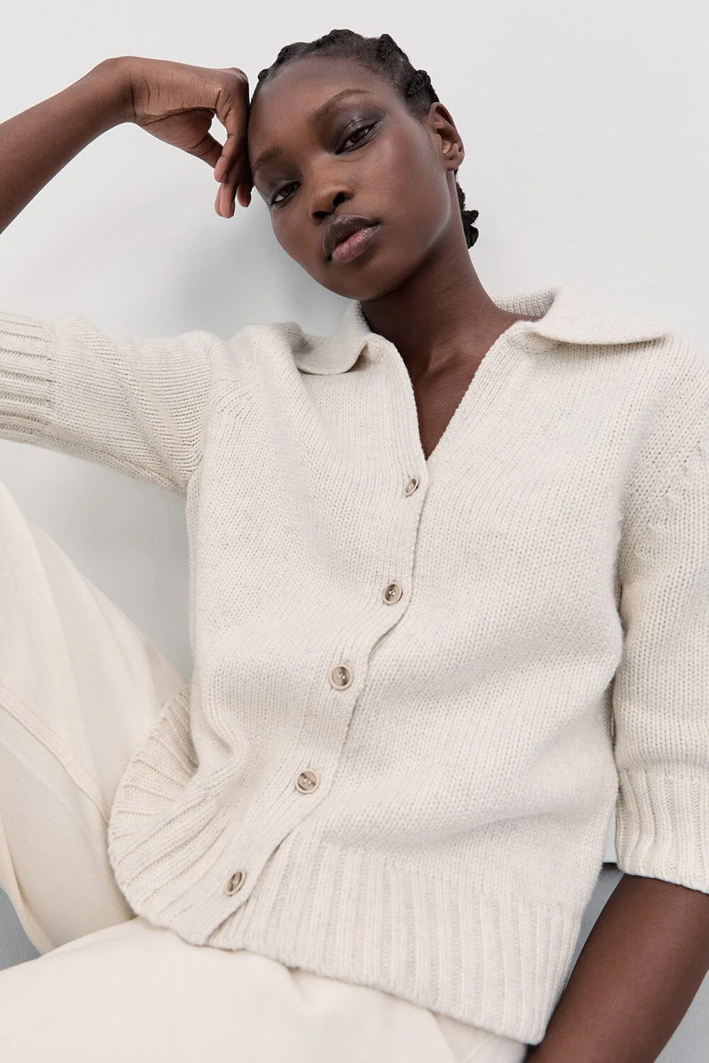 LARA CHALK MARLE KNIT TOP | DISSH