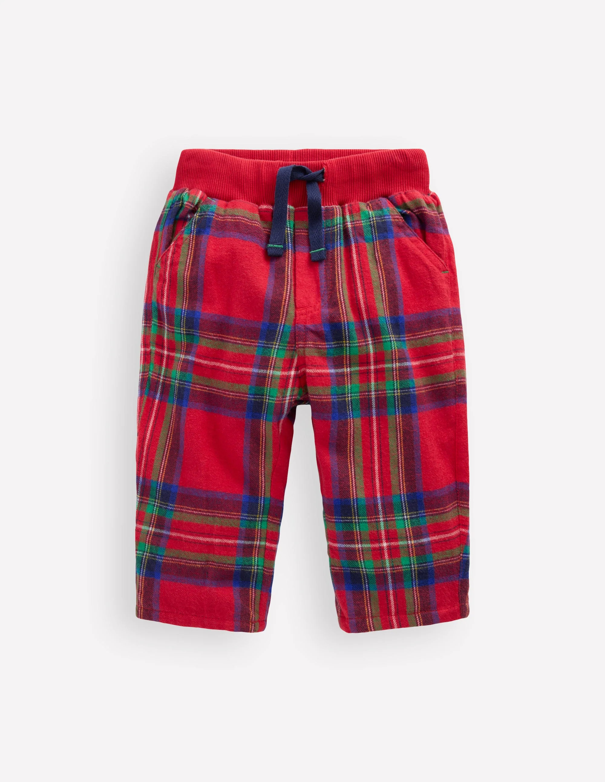 Cosy Lined Pants-Red Check | Boden (US)