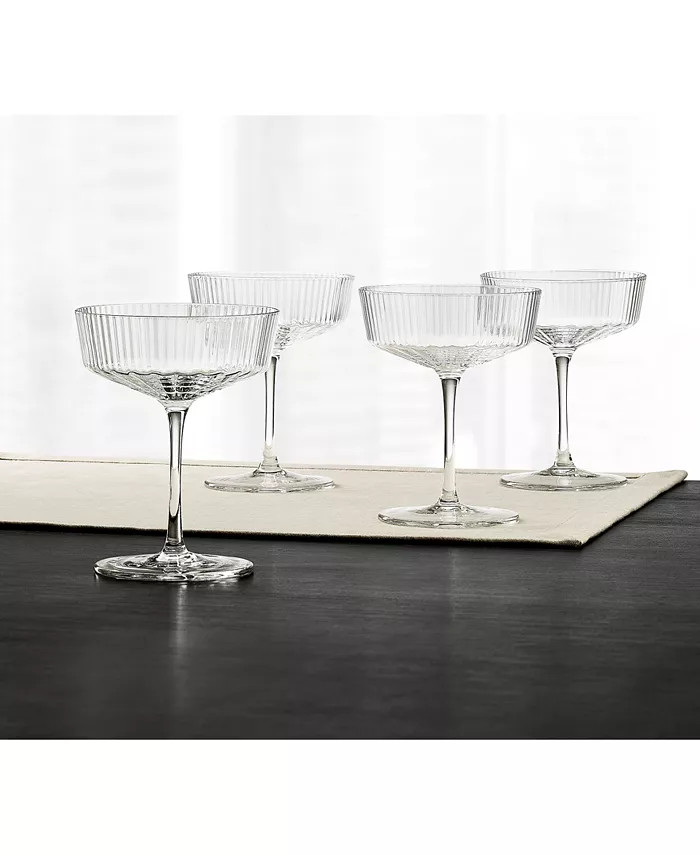 Fluted Coupe Glasses, Set of 4, Created for Macys | Macy's