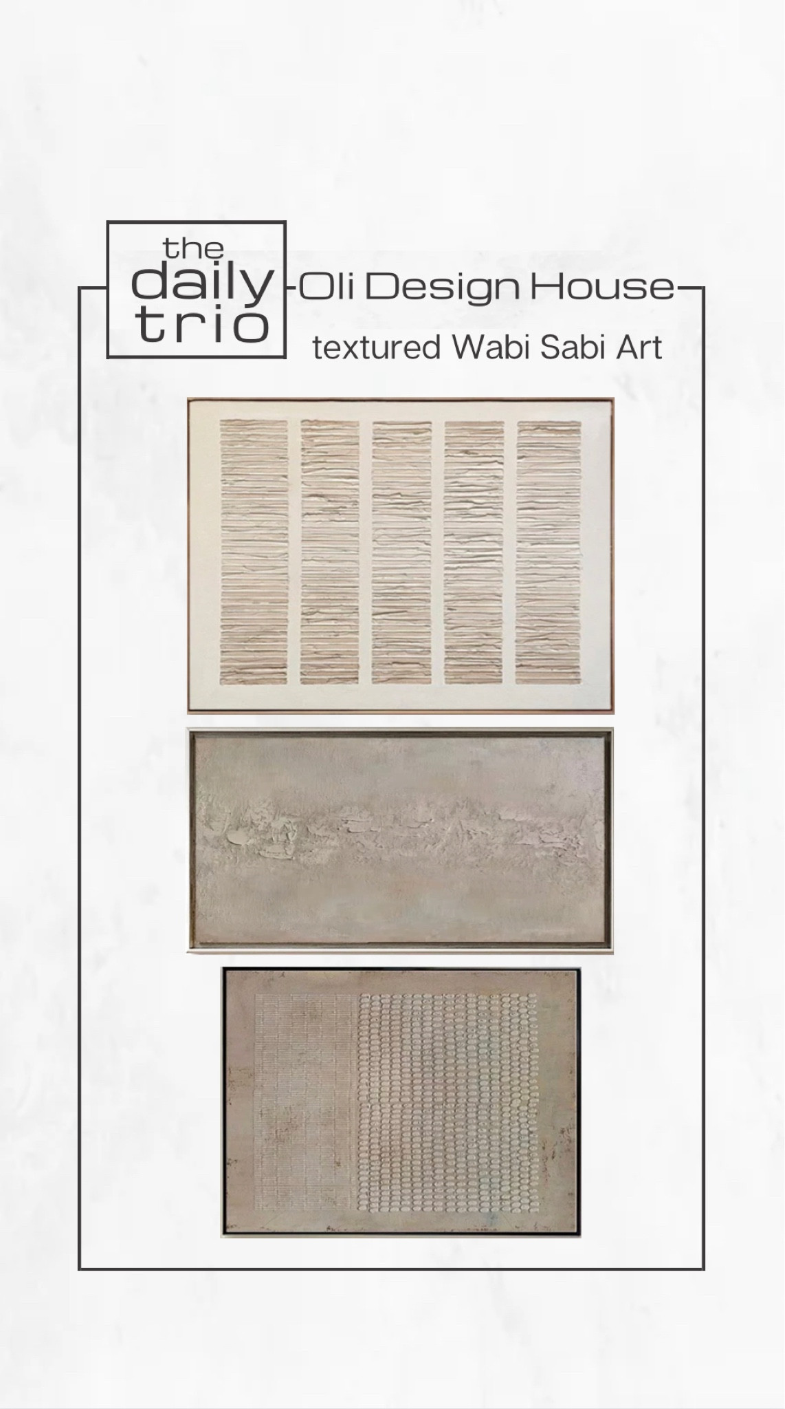 Textured wabi sabi wall art. 

Textured wall art, neutral wall art, textured abstract art, canvas art, modern organic home decor, organic modern decor, plaster art

#LTKFind #LTKstyletip #LTKhome