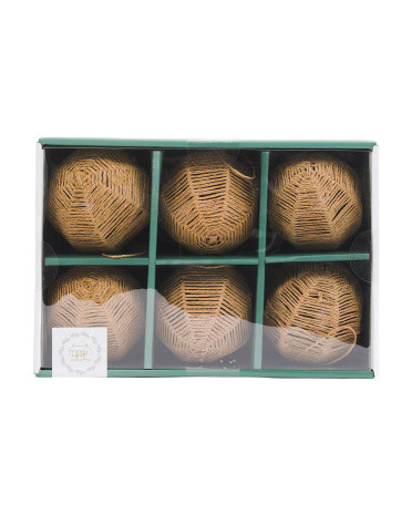 6pk Raffia Ornaments | TJ Maxx