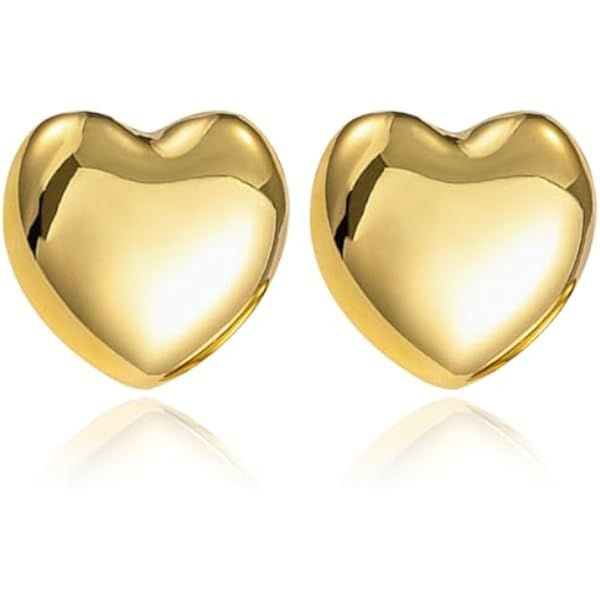 Follome Chunky Gold Earrings for Women 18K Gold Lightweight Thick Hoop Earrings for Girls Stateme... | Amazon (US)