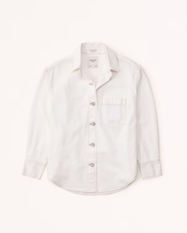 Oversized Denim Button-Up Shirt | Abercrombie & Fitch (US)