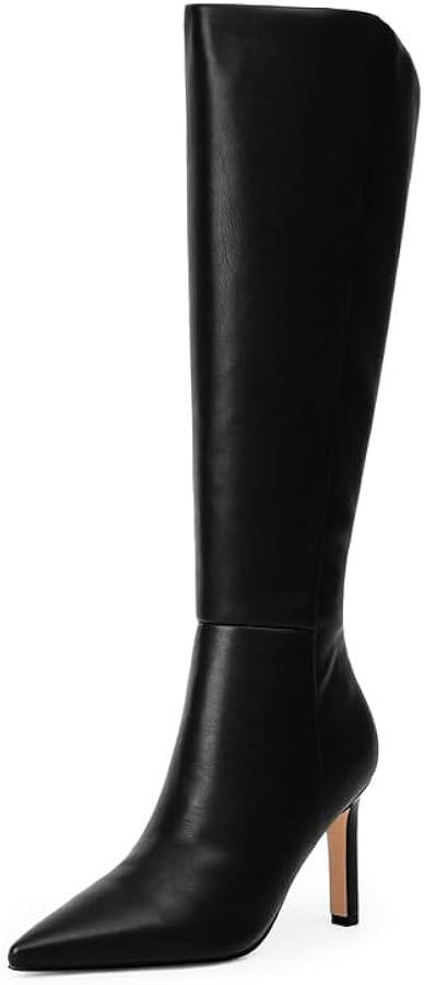 Knee High Boots Women Pointed Toe Stiletto Heel Tall Dress Boots Side Zipper Heeled Boots for Wom... | Amazon (US)