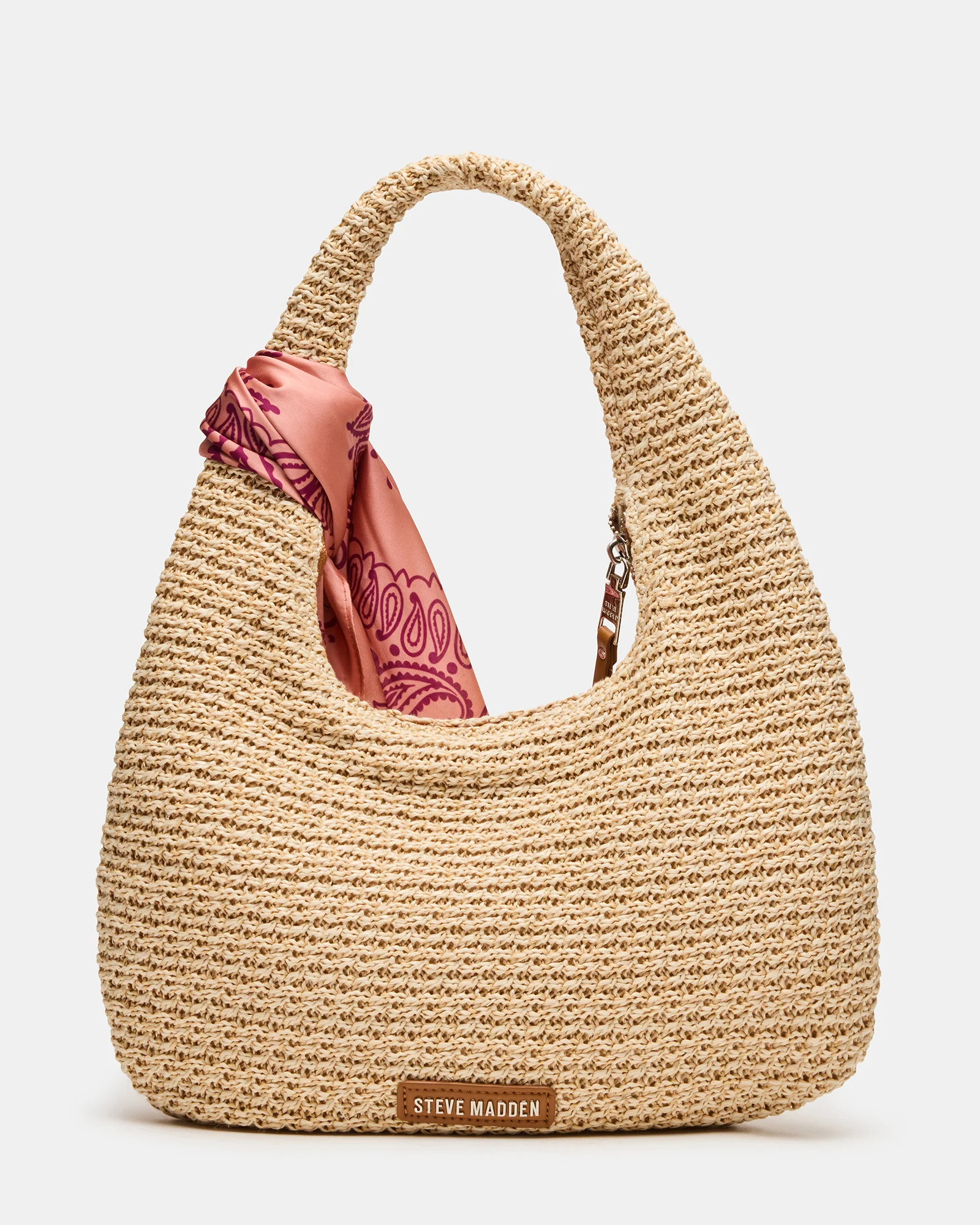 DAENA Bag Natural Crescent Shaped Straw Shoulder Bag | Steve Madden (US)