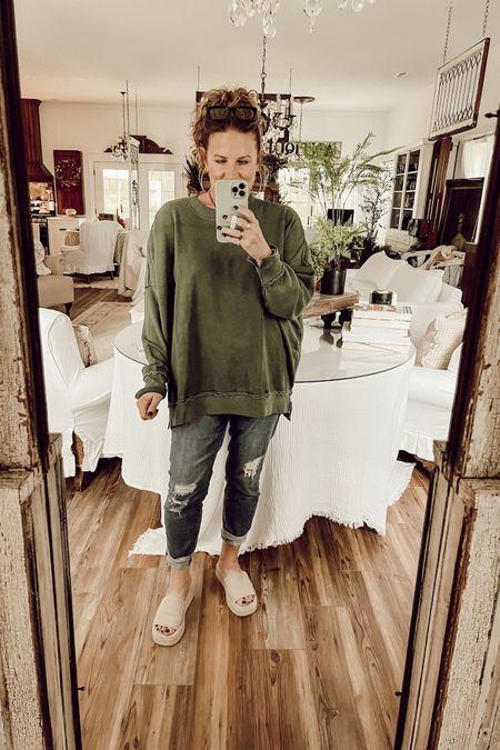 Cozy ootd! 

Aerie, cozy outfit, lounge outfit, aerie crewneck, biker shorts, style tip, ootd, fall outfit, fall style, readers, accessories, Deb and Danelle 

#LTKSeasonal #LTKSale #LTKfit