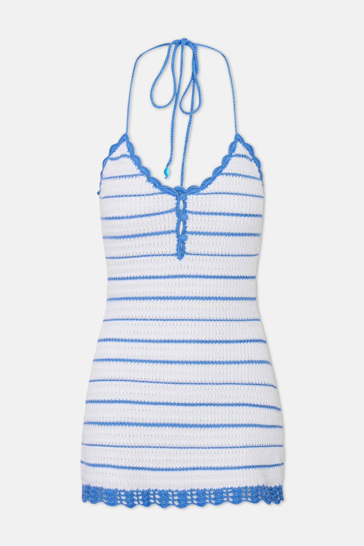 Lilibelle Striped Crochet Mini Dress Maritime Stripes | Blue & Cream