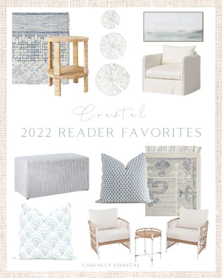 Casually Coastal 2022 reader favorites are in! No surprise - you all gravitated towards a calming blue & white color palette, casual pieces with subtle stripes, textured woven materials, and designer looks for less! The rugs and the cube bench are currently on sale!
-
Coastal furniture, home decor, coastal decor, beach house decor, beach decor, beach style, coastal home, coastal home decor, coastal decorating, coastal interiors, coastal house decor, home accessories decor, coastal accessories, beach style, blue and white home, blue and white decor, neutral home decor, neutral home, natural home decor, woven decor, home office decor, designer look for less, designer dupe, serena & lily dupe, coastal home office, Target furniture, coastal rugs, living room rugs, neutral rugs, 8x10 rugs, 9x12 rugs, 5x7 rugs, bedroom rugs, serena & lily rugs, blue and white rugs, woven side table, round side table, artwork for over bed, artwork for over console, coastal artwork, blue and white pillows, patio furniture, outdoor furniture, designer dupe, looks for less, wall decor, white upholstered chair, white living room chairs, bench, target art, coastal pillows, couch pillows

#LTKhome #LTKsalealert #LTKunder100