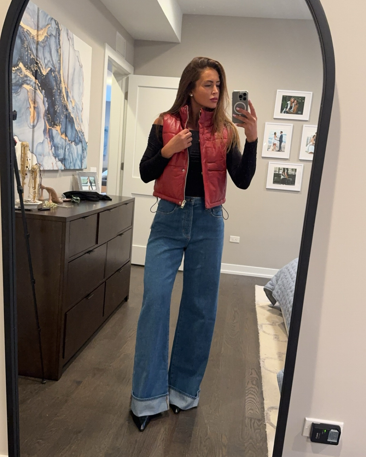 These jeans are insanely comfortable. I am someone that lives in athleisure and I wore these for three hours doing things around our condo. I’m wearing these in a 28. I ordered the 27s to make sure I wanted to keep the 28s and with my build- I stuck with the 28 because I like a bit more space with this style on my thighs. I will try to show my shoes and black top in another post - obsessed with the shoes. And the top is such a staple, but with a cute back. Wearing medium in the top and 8.5 in the heels!

#LTKSeasonal #LTKSaleAlert #LTKStyleTip