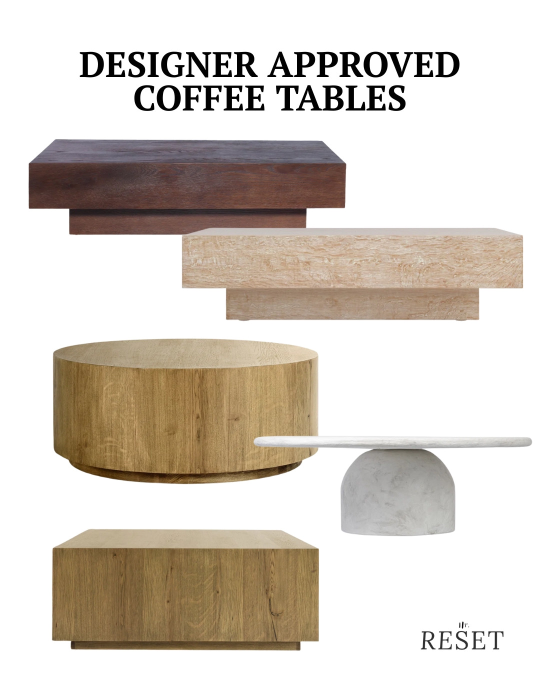 Designer approved coffee tables with a high-end, timeless look.
Featuring solid wood coffee tables, travertine and marble coffee tables, and sculptural modern silhouettes.
Ideal for modern, warm modern, and contemporary living rooms. 

 #LTKHome