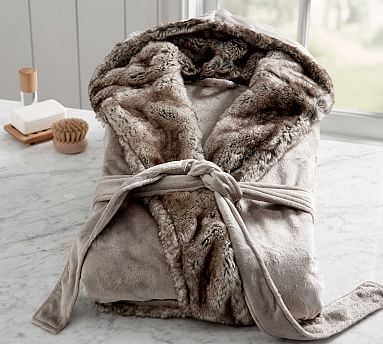 Ombre Tipped Faux Fur Robe | Pottery Barn (US)