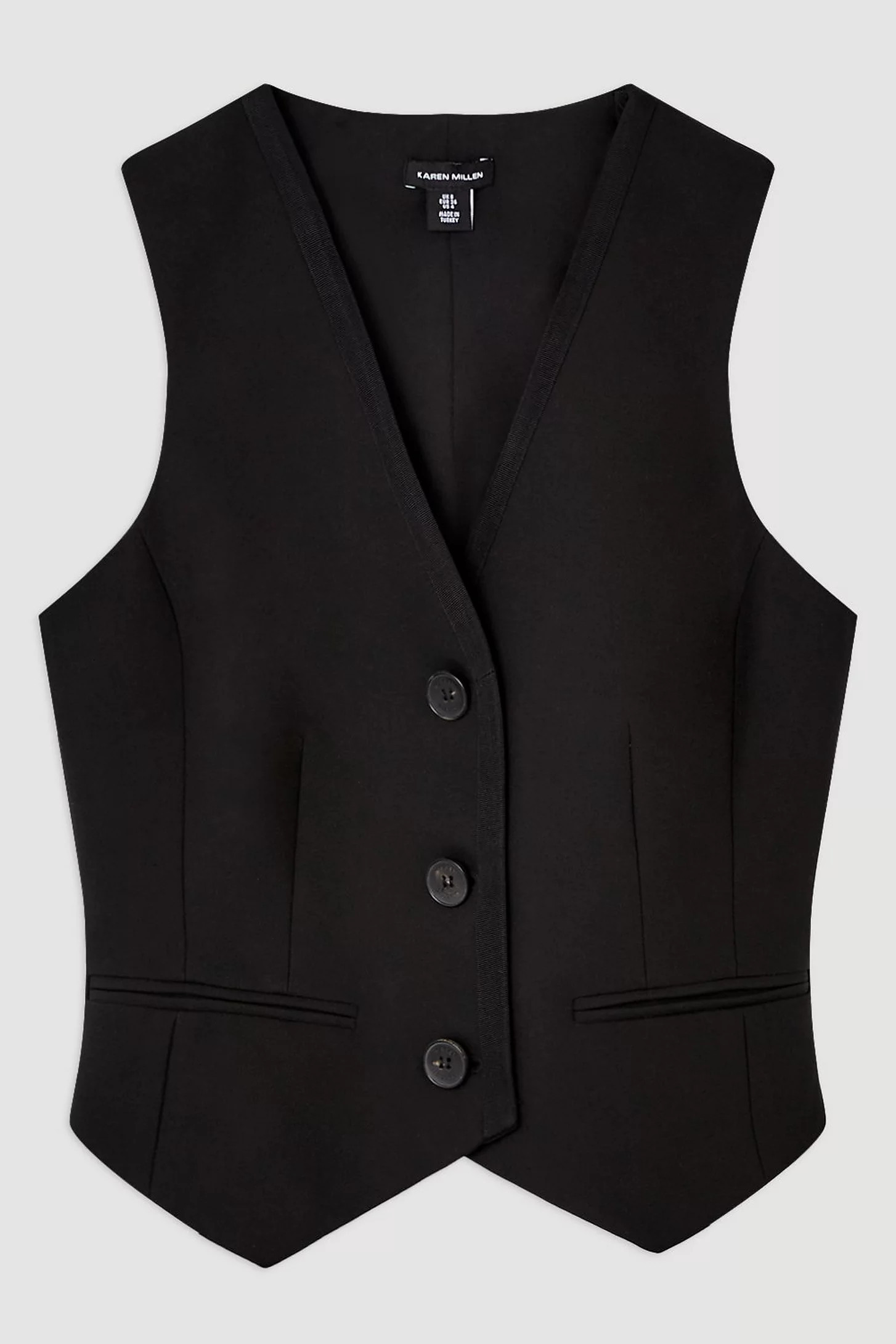 Clean Tailored Grosgrain Tipped Waistcoat | Karen Millen UK + IE + DE + NL