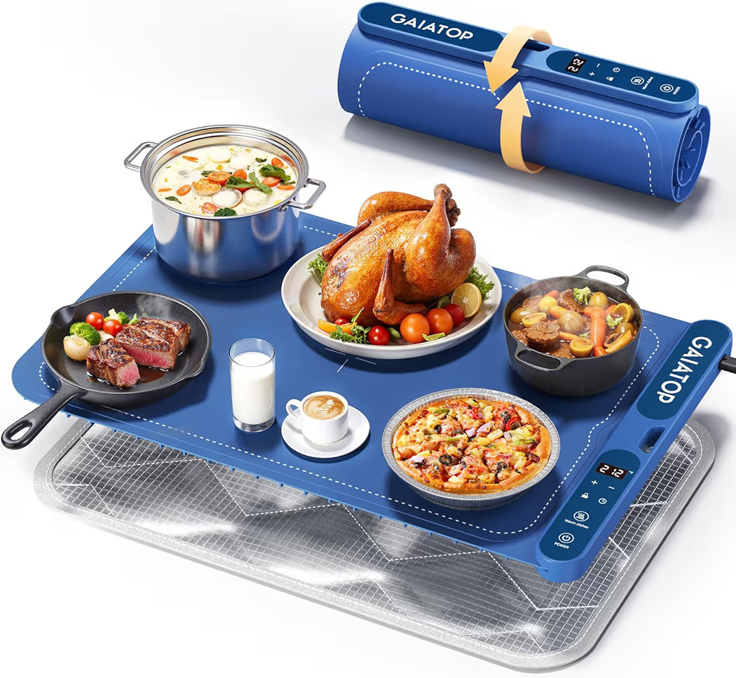 Gaiatop Food Warming Mat, Fast-Heating Silicone Electric Warming Tray with Heat Insulating Pad, 7... | Amazon (US)