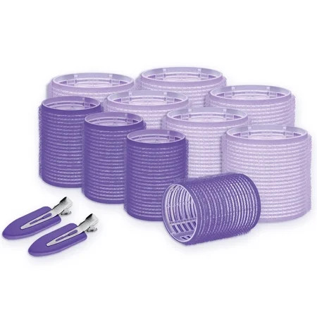 Hot Tools Pro Signature Self Grip Nylon Roller and Hair Clip 20 Piece Kit Purple | Walmart (US)