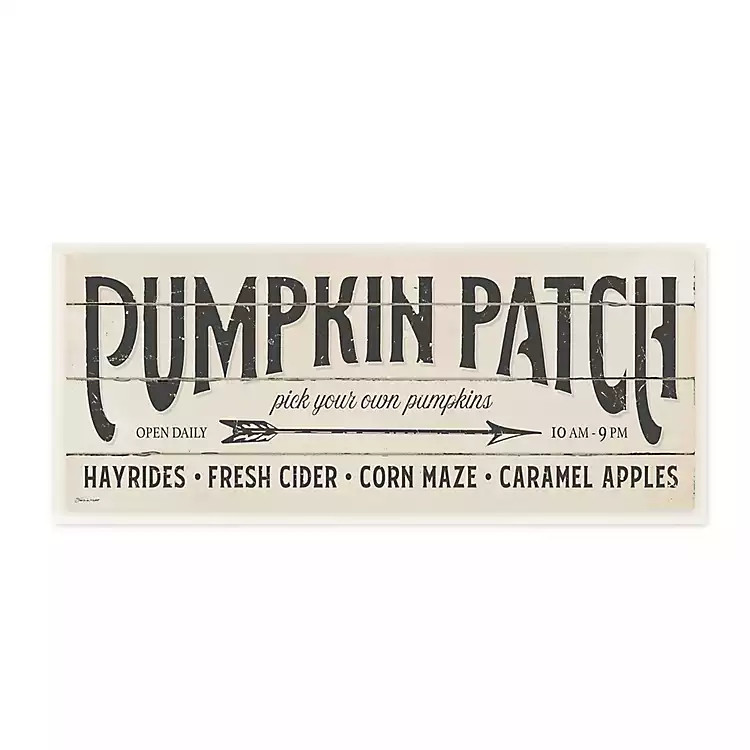 Black and White Pumpkin Patch Wood Plaque | Kirkland's Home