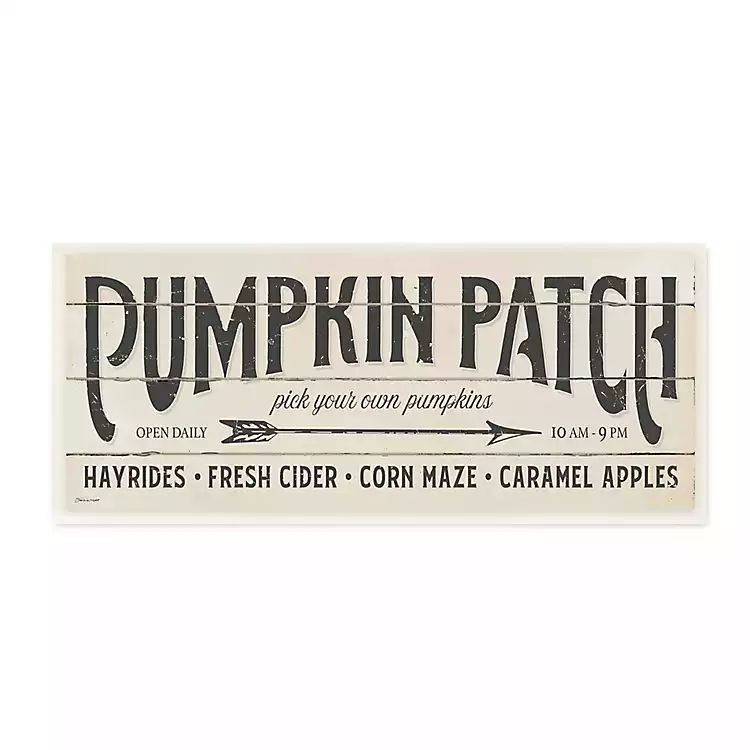 Black and White Pumpkin Patch Wood Plaque | Kirkland's Home