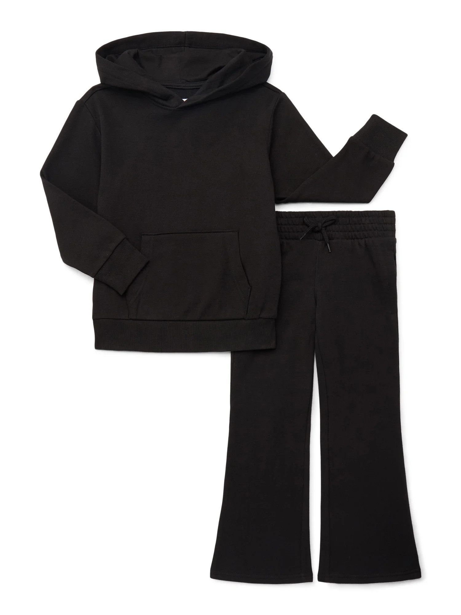 Wonder Nation Girls Fleece Hoodie and Flare Pant, 2-Piece Set, Sizes 4-18 & Plus | Walmart (US)