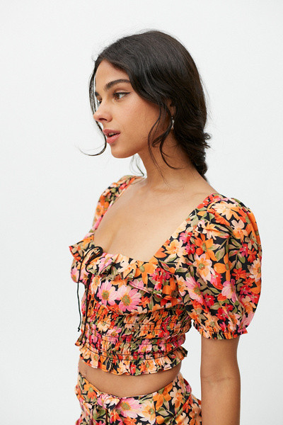 For Love & Lemons Sylvie Cropped Top | Urban Outfitters (US and RoW)