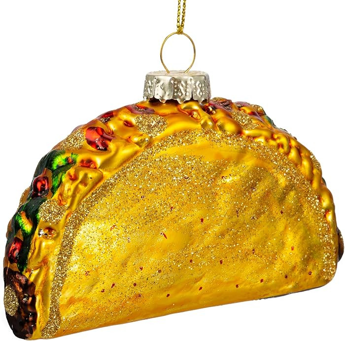 Joiedomi Christmas Taco Glass Ornament, Xmas Glass Blown Food Ornament Presents for Christmas Tre... | Amazon (US)