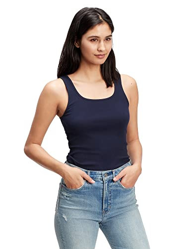 GAP womens Ribbed Tank Top Cami, Navy Uniform, X-Large Tall US | Amazon (US)