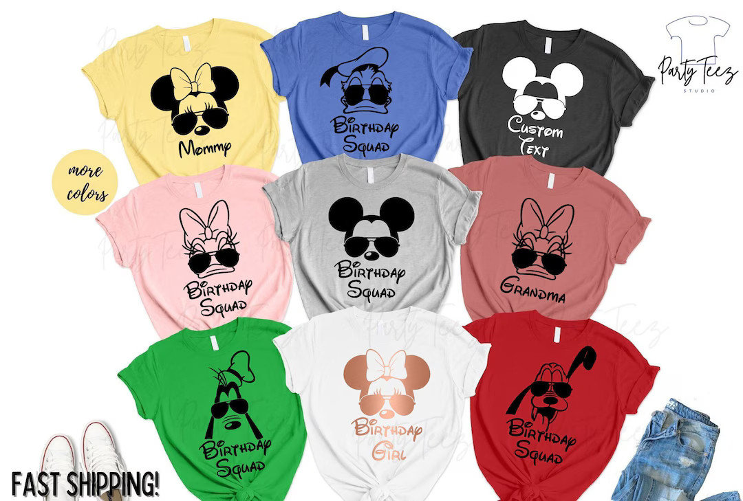 Disney Birthday Shirts, Disney Birthday Squad, Disney Family Shirts, Family Disney Shirts, Disney... | Etsy (US)