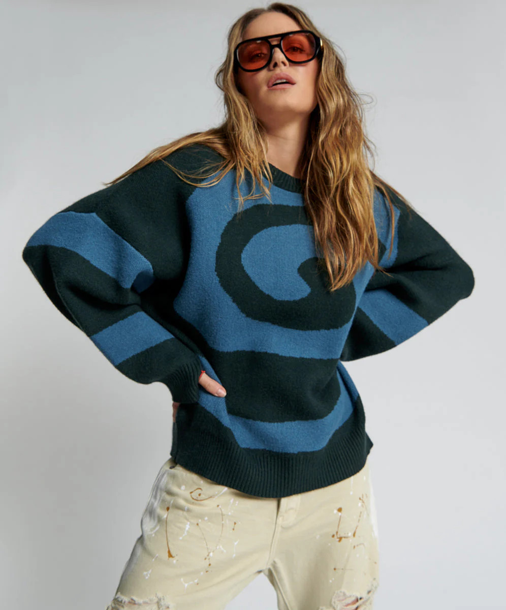 Vortex Knit Sweater Green | OneTeaspoon