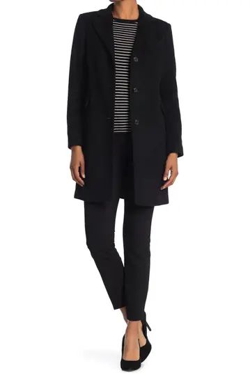 Reefer Felted Wool Blend Coat | Nordstrom Rack