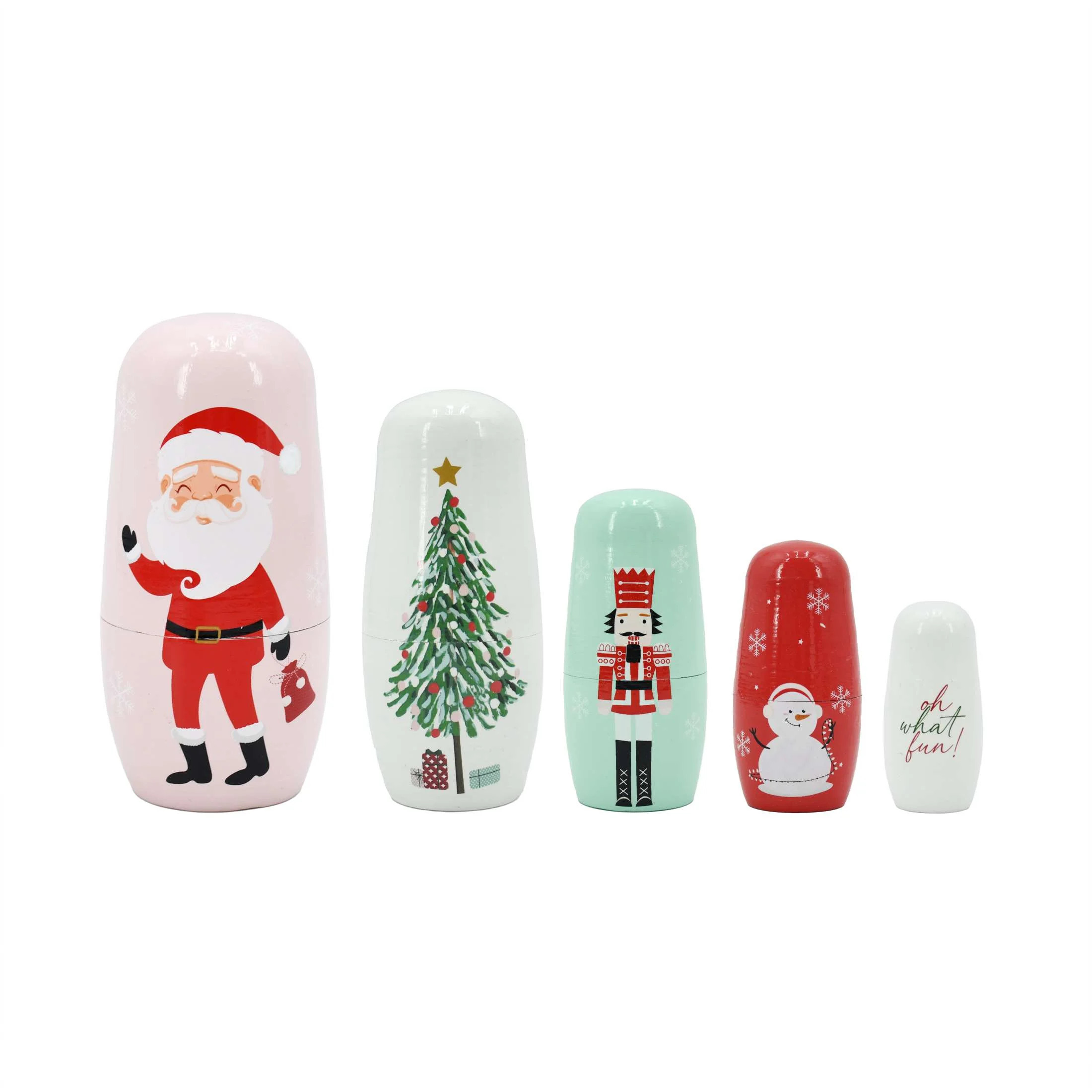 Winter Blush Pink Nesting Doll Set, 5 Pieces, by Holiday Time | Walmart (US)